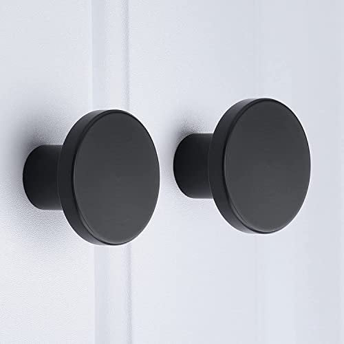 Goldenwarm 4-Pack Black Cupboard and Door Knobs - Cabinet and Drawer Knobs Round Aluminum Alloy