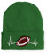 tshirtladen Heartbeat American Football Herzschlag Mütze Beanie für den Footballfan, Farbe: Kelly Green