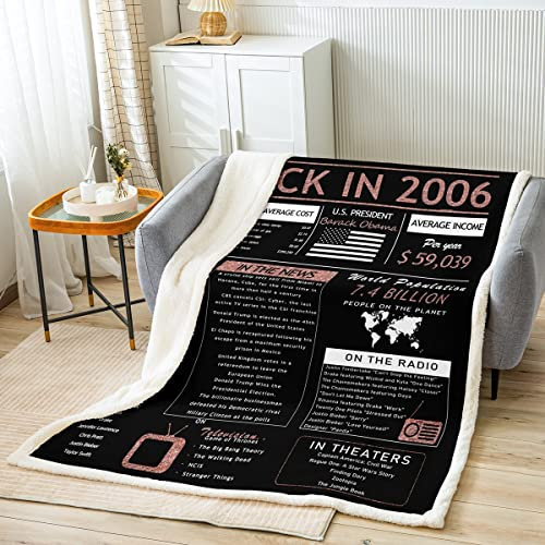 Loussiesd Birthday Fleece Throw Blanket Doodle Rose Gold Birthday Party Sherpa Blanket for Bed Sofa Anniversary Presents Plush Blanket Soft Flannel Blanket Baby 30x40 Inch