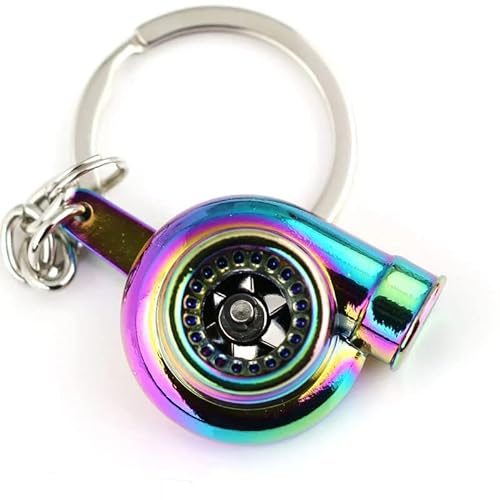 Turbo Schlüsselanhänger Hologramm Flip Flop Boost - Massives Metall - Perfektes Tuning JDM Geschenk mit drehendem Verdichterrad
