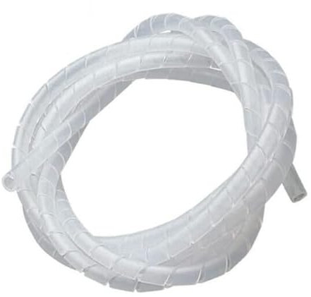 10M GUAINA SPIRALE 6mm TRASPARENTE AVVOLGICAVO TUBO SPIRALATA CAVO pc elettrico