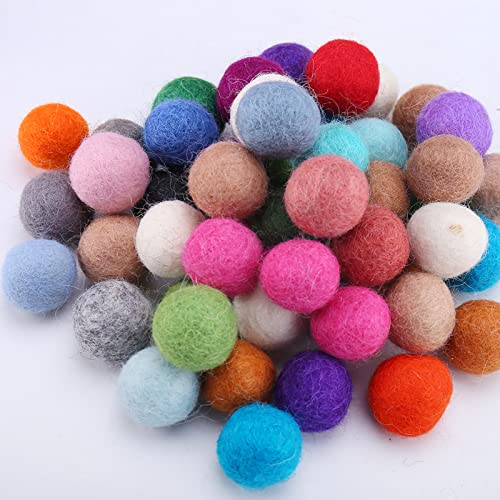DAHI 50pcs bunt Filzkugeln Wollfilz Perlen 20mm Filz Pom Poms zum Basteln DIY Kreative Handwerk