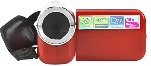 Videocámara, Videocámara Portátil para Niños, Niños, 16X HD, Videocámara con TFT LCD Sceen Toy, Cámara de Video Digital Antigua Barata (Rojo)