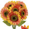 Briful Künstliche Sonnenblumen Groß Kunstblumen Wie Echt Dekorative Seidenblumen Kunstpflanzen Sunflowers für Hochzeit Party Tischdeko Dekoration 6 Stücke