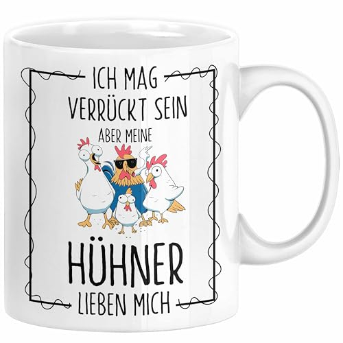 Trendation - Lustige Hühner Tasse - Geschenkidee mit Spruch für Hühnerliebhaber (Weiß)
