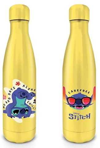 Botella Dorada Metálico Stitch Disney