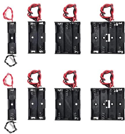 AEDIKO 8pcs AA Battery Holder 2pcs Single AA Battery Holder 2pcs 2x 1.5V 2 AA Battery Holder 2pcs 3 AA Battery Holder with Wires 2pcs 4x 1.5V 4 AA Battery Holder