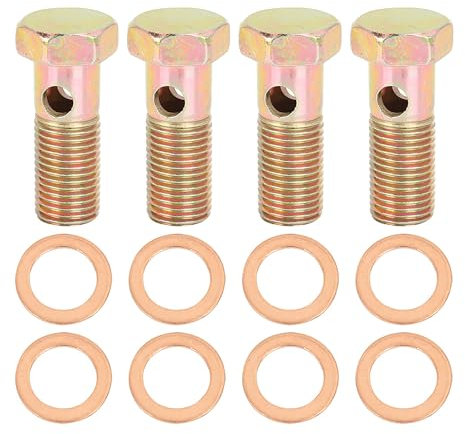 MACHSWON 4 Sets Car M14x1.5mm Metric Thread Banjo Bolts Fitting with M14 Washers Brake Adapter