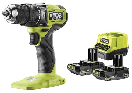 Ryobi - Perceuse-visseuse à percussion Brushless 18V ONE+ Compacte livrée avec 2 batteries 2Ah et chargeur rapide - RPD18BL-2C20S