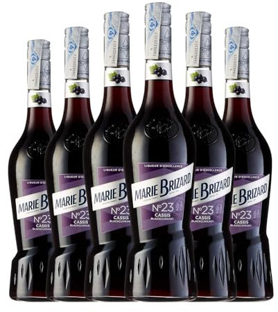 Licores Marie Brizard Crema Cassis Licor Macerado 70 cl (Caja de 6 Botellas de 70 cl)