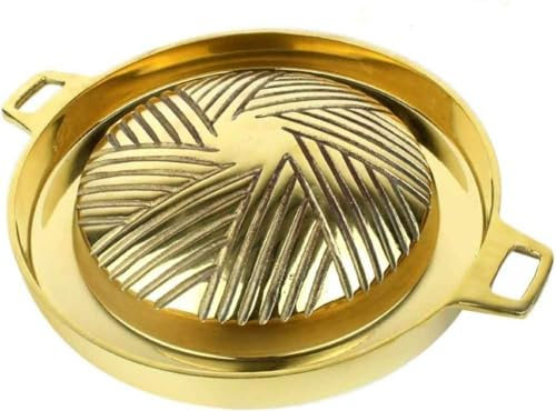 Thai Traditional Moo KRA Ta BBQ Dome Brass Grill Pan Chinese Korean Japanese Style Steak Hot Pan Nonstick Indoor/Outdoor Cooking 11in
