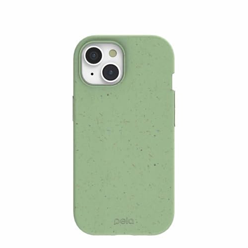 Pela Schutzhülle für iPhone 15, umweltfreundlich, kompatibel mit iPhone 15, Salbeigrün