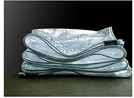 600 g/m² durchsichtige Plane, robuster Vorhang, transparente Plane mit Ösen, 0,5 mm PVC-Vinyl, wetterbeständig, Abdeckung für Gartenmöbel, Autos, Bootsdach, Camping, Terrassenüberdachung im