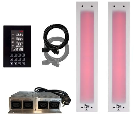 SET frameless InfraROTmed MAX© ICE Tiefenwärmestrahler + Steuerung icon 4 TOUCH, Infrarotstrahler für Sauna und Infrarotkabine, Vollspektrumstrahler (2x500W + S)