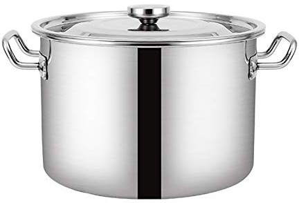 Marmite à ragoût avec couvercle Marmite Grande marmite à induction profonde en acier inoxydable, convient à toutes les cuisinières, 25 cm/30 cm/35 cm (couleur : argent, taille : 55 x 30 cm (