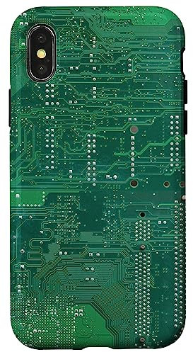 iPhone X/XS Motherboard Microchip Circuit Green IT Computer Background Case
