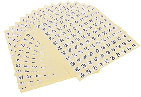 DIYEAH 15 Feuilles numéros d'autocollants gommettes rondes étiquette autocollantes pièces feutres étiquettes de disjoncteur autocollant d'autocollants d'inventaire étiqueter coupe circuit