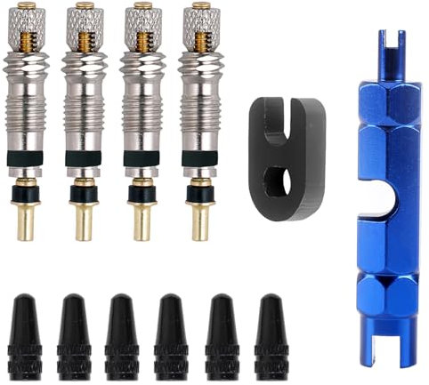 12 Pezzi Valve Core Remover Repair Tool, Kit di Strumenti per la Rimozione della Valvola della Bici Nucleo Valvola Presta, Adattatori per Valvola per Bicicletta, Valvole Tubeless MTB Essenziale
