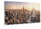 DEQORI Wandgarderobe Glas & Metall | Motiv New York City Skyline | 60x30 cm | Design Haken-Leiste modern | Garderoben-Paneel für Flur, Wohnzimmer & Schlafzimmer | magnetisch & beschreibbar