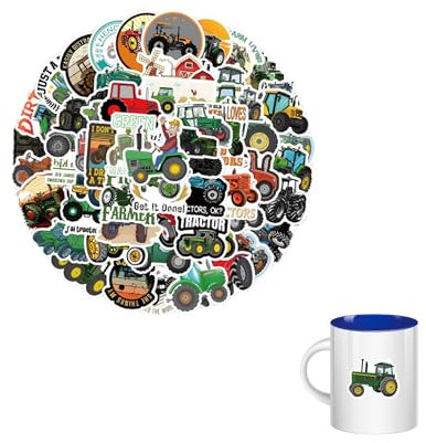 60 Stück Traktor Aufkleber,Aufkleber Wasserfest,Wasserfeste Aufkleber,Sticker Wasserfest,Niedliche Baustellenfahrzeug Aufkleber Für Wasserflaschen Skateboard Vinyl Cartoon Auto Aufkleber Für Kinder