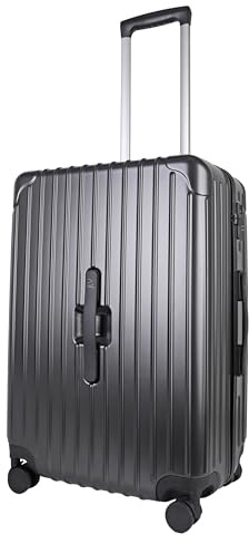JLY 24 Inch Hard Shell Medium Suitcase, TSA Lock, Wheels, Onyx Black | ABS+PC construction, wet/dry zip dividers, telescopic aluminium handle, reinforced corners for longer trips