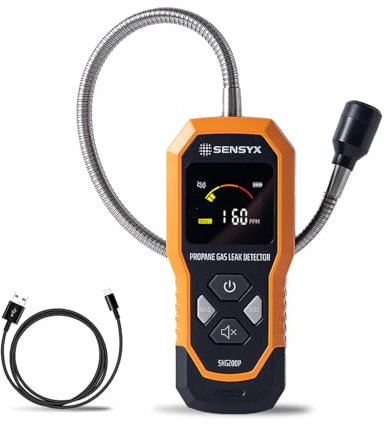 SENSYX Rechargeable Gas Detector Portable Natural Gas Tester Detector, Combustible Propane Methane Gas Sensor Sniffer (SHG200P Propane Gas Detector)