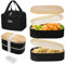 Resszo Bento Lunch Box Kit, 1500ML Style Japonais Bento Box, Double Couche Boite Repas avec Couverts + Sac Isolant, Anti Fuite Lunch Box pour Pique-Nique, Goûter, Micro Ondes, Lave-Vaisselle