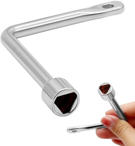 Amusingtao Multi Functional Triangular Bin Key,Universal Triangular L-Type Key for Elevator Door, Fireplace, Chimney, Gas Meter Cabinet, Switch Control Cabinet(Silver)