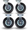 FROSAL Lenkrollen & Bockrollen SET 8“ Luftreifen Ø Rad 200 mm Rollen Luft Transportrollen Palettenrollen Luftrad
