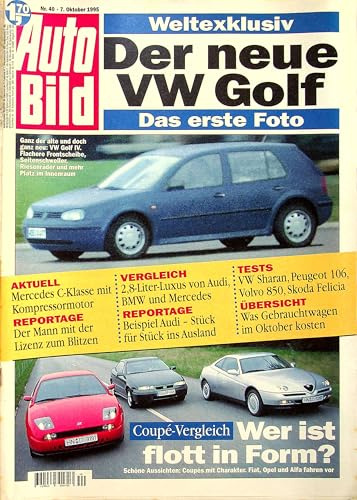 Echte, historische Zeitschrift von 1995 - Garantiert 31 Jahre alt - Personalisiertes Geschenk 31. Geburtstag Mann - Original aus dem Jahr 1995 - Die Geschenkidee für Männer - Auto Bild 40/1995