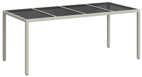 vidaXL Gartentisch Weiß 190 x 90 x 75 cm Poly-Rattan, Garten und Terrasse, moderner Esstisch, langlebiges Outdoor-Mobiliar, wetterbeständig, elegant
