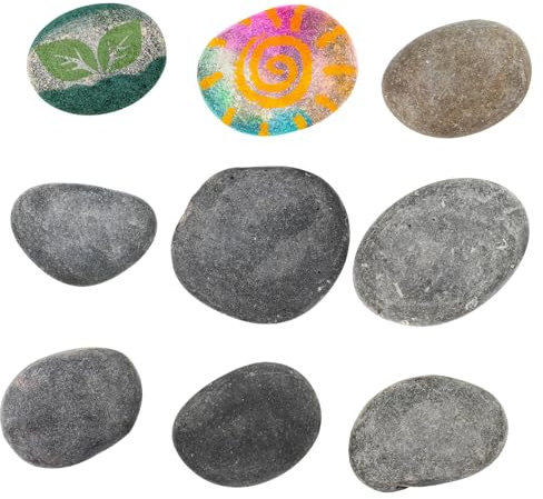 Toddmomy 9pièces Galets Décoratifs De Rivière Pierres Plates Pour Peindre Jardin Aquarium Ou Artisanat
