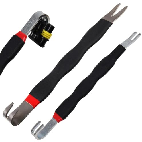LEONTOOL 2 Pcs Electrical Connector Separator, Automotive Electrical Terminal Connector Separator Removal Tool Remover Disconnect Tool for Electrical Plugs, Fuel Injectors, Push Tab Connectors