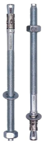 SKIR'CO Tasselli a cuneo zincati M8 x 150 mm, tasselli in metallo, bullone di ancoraggio, bulloni di espansione per muratura e calcestruzzo (6 pezzi)