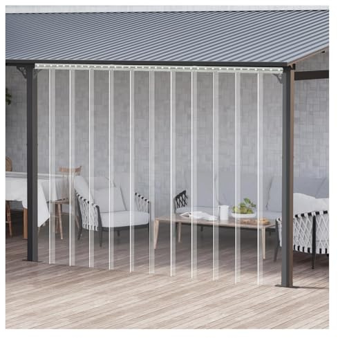 QHLTY Rideau A Laniere Vinyle, Rideaux Porte Plastique Transparent pour Commerces, Industrie, Magasins, Cours, Garages, Patios, Entrepôts(120x220cm)