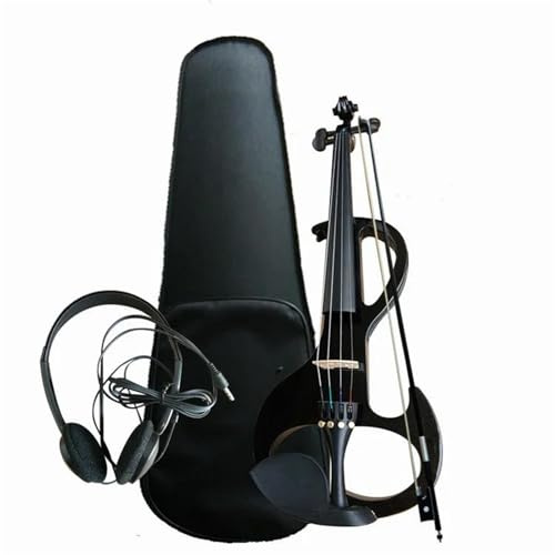 Anfängergeigen 4/4 Silent Electric Violin Set Für Professionelle Anfänger Mit Aufbewahrungskoffer Und Begleitung(Black)
