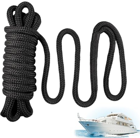 Ligne d'Accostage | Corde en Nylon de 16 mm de Diamètre et de 4,6 m de Longueur Résistante | Lignes De Bateau pour Usages Intensifs - pour La Pêche, La Navigation, L'Amarrage, Et Les Activités