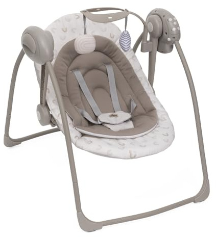 Chicco Swing&Play Columpio Eléctrico para Recién Nacidos 0 Meses+, 5 Velocidades de Balanceo, Melodías Relajantes, Plegable, Compacto y Ahorra Espacio, Respaldo con 2 Posiciones, 0 Meses