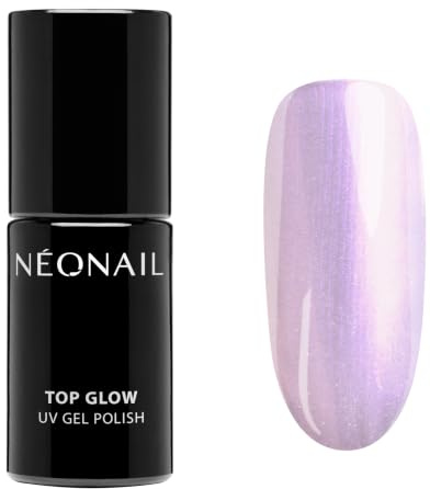 NÉONAIL UV Nagellack - Top Coat Gel UV - Violett - Top Glow Pearl Effect 7,2 ml - NÉONAIL Überlack Für Nägel - Lack - Gel Nägel - Nageldesign