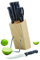 KitchenCraft Messerset und Messerblock, Mischung aus Mehreren Materialien, Schwarz/braun, 22 x 16 x 8 cm