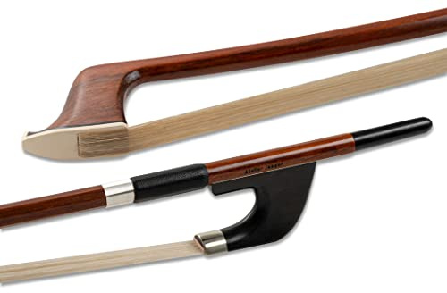 GEWA double bass bow, pernambuco wood, 3/4, octagonal stick, nickel silver with stamp, Atelier Jaeger