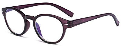 Eyekepper Retro Schluesselloch Ovale runde Leser Federscharniere Lesebrillen Lila +0.75