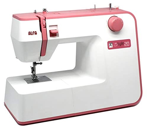 ALFA - Máquina de Coser, Style 20, Rosa, 10 Puntadas, 30 x 19 x 41 Cm, Accesorios Incluidos