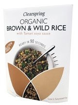 CLEARSPRING WHOLEFOODS Organic Gluten Free 90 Seconds Brown & Wild Rice with Tamari 250g (Pack of 4)