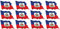 INDIGOS UG - Mini Aufkleber Set - Pack wehend - 50x31mm - selbstklebender Sticker - Fahne - Haiti - Flagge - Banner - Standarte fürs Auto, Büro, zu Hause und die Schule - 12 Stück - für Auto, Laptop