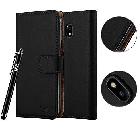 For Samsung Galaxy J3 Phone Case (2017 Version) Luxury Leather Magnetic Wallet Card Holder Flip Stand View Protective Cover For Galaxy J3 2017 (Black)