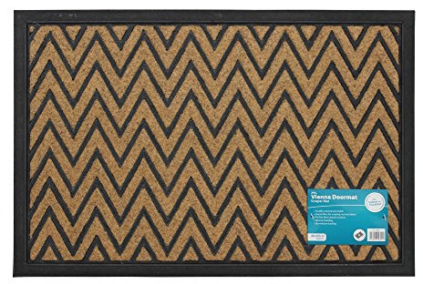 JVL 01-360ZI Vienna Heavy Duty Rubber Backed Scraper Entrance Door Mat-Zig Zag, 40 x 60 cm