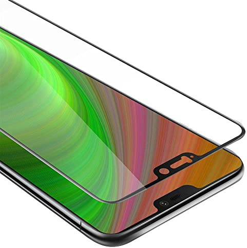cadorabo Verre Trempé couverture complète compatible avec OnePlus 6 en TRANSPARENT avec NOIR - Verre de protection d'écran trempé (Tempered) en dureté 9H avec 3D touch