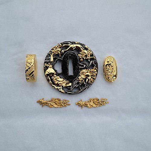 JAPANESE SAMURAI SWORD KOSHIRAE – TSUBA FUCHI KASHIRA MENUKI HJ81-HJ95