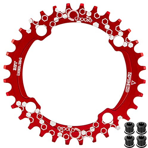 EASTERN POWER Plato Bicicleta Montaña, Plato 104 BCD 32 Dientes, Aluminio Platos 32T BCD 104 mm, Rojo